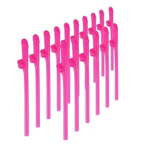 Bachelorette Party Decorations Naughty Bride Pink Straws - PACK OF 12 Bride Pink Straws Bachelorette Supplies Girls Night Out Games