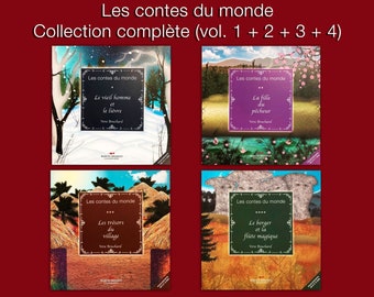 Illustrated book set for children, Les contes du monde, French Edition, Complete collection, Picture books, Birthday Gift, Age 5 to 12.