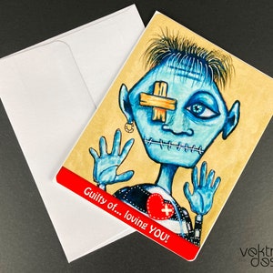Handmade Greeting Card, Valentine's Card, Love Card, Customizable Card, Friendship Card,  4.25 x 5.5 inch, Blank Inside