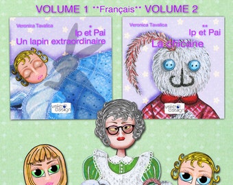 Children's books. Illustrated books for children. Combo Ip et Pai Vol 1 + 2. French Edition. Picture book series. Birthday Gift. Age 4 to 9.
