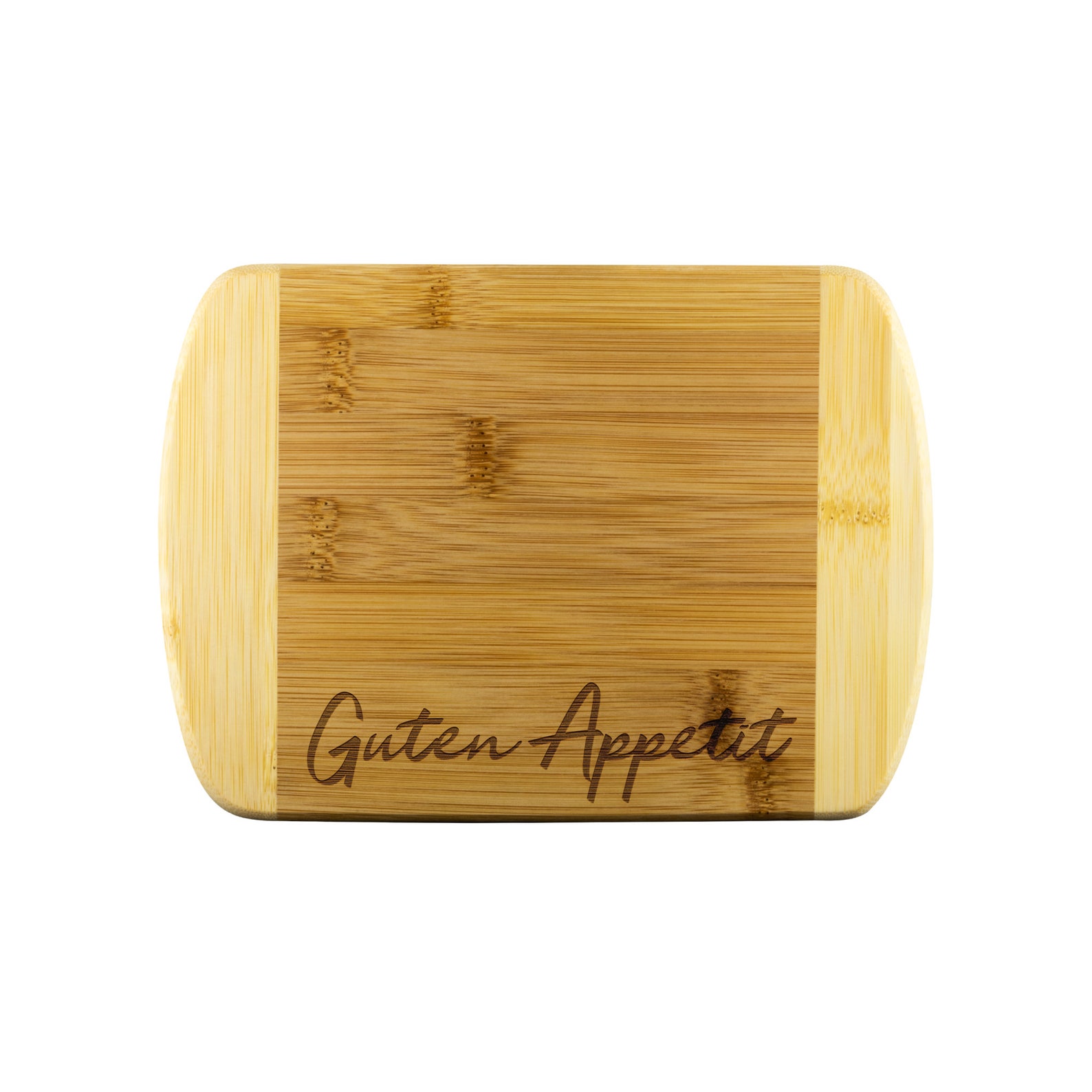 Guten Appetit Round Edge Bamboo Cutting Board, German Housewarming gift
