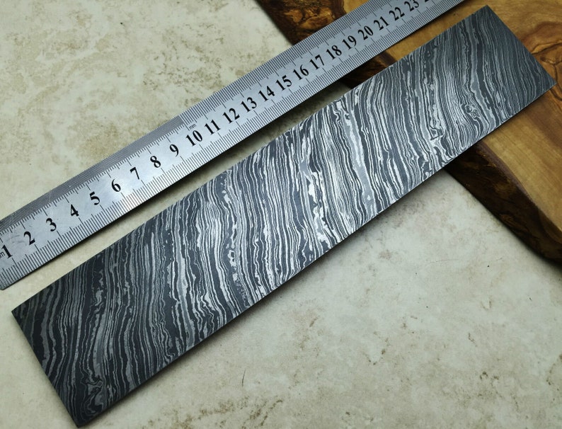 Hand forged Damascus Steel Billet Bar 25x5 cm Premium Quality FireStorm image 2