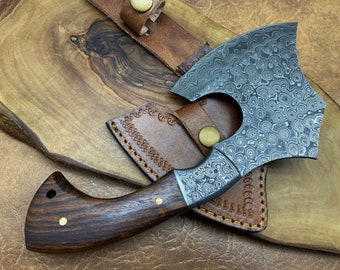 Handmade Damascus Steel Small Axe Camping Collectable Beautiful Gift X8
