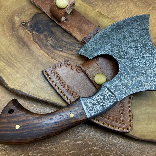 Handmade Damascus Steel Small Axe Camping Collectable Beautiful Gift X8