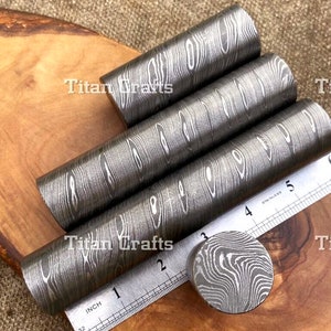 Original Damaskusstålstång 30 mm Billets Barr Smyckesringar Penna Tillverkning Ämnen bild 4