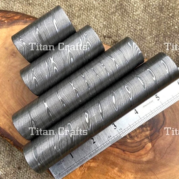 Original Damaskus-Stahlstab, 30 mm, Knüppel, Schmuck, Ringe, Stiftherstellung, Rohlinge