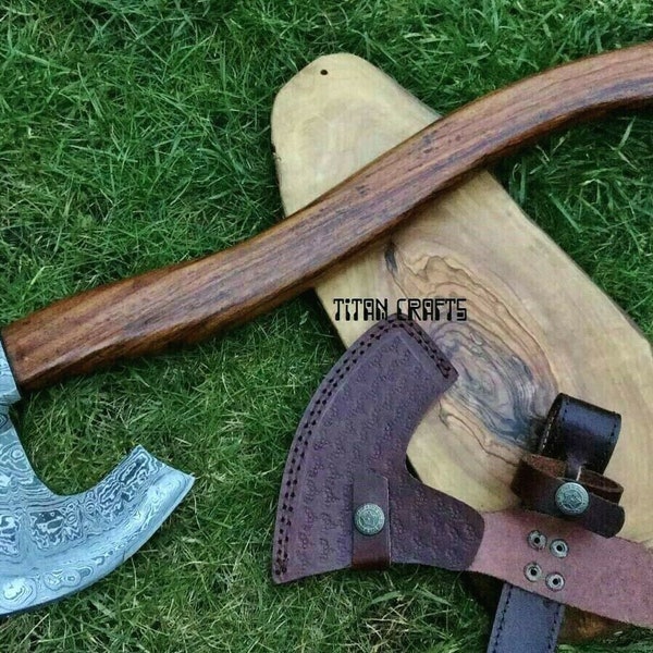 Handmade Damascus Steel Axe Vintage Style Camping Collectible Amazing Gift 49cm XL4