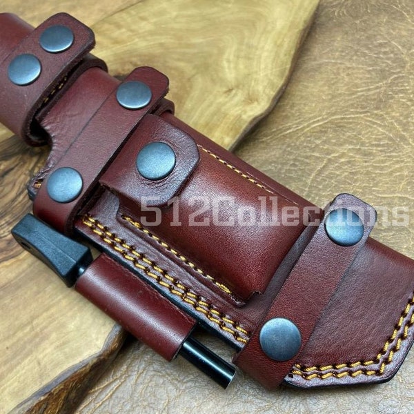 Premium Handmade Brown Leather Sheath for Scout Bush craft Camping Hunting Knives Gift 23cm