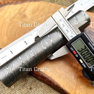 Original Damaskusstålstång 30 mm Billets Barr Smyckesringar Penna Tillverkning Ämnen bild 2