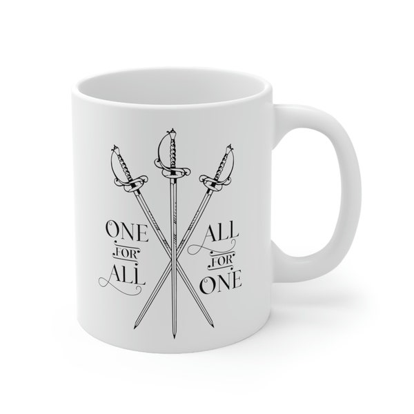 Musketeer Swords Mug - One for All, All for One - The Three Musketeers - Reader Mug - Gifts for Readers - Bookish Literary Mug