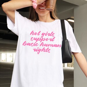 Basic Human Rights Shirt, Pink Feminist Tee, Gen Z Progressive Comfort Colors Shirt, Women&#39;s Rights Comfort Colors Shirt, Feminism Gift