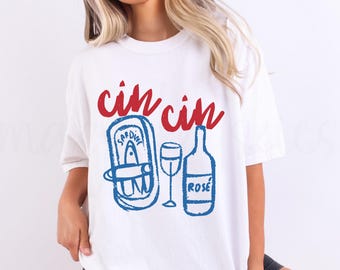 Cin Cin Sardines Shirt, Fisherman Aesthetic Tshirt, Italian Summer Comfort Colors Tee
