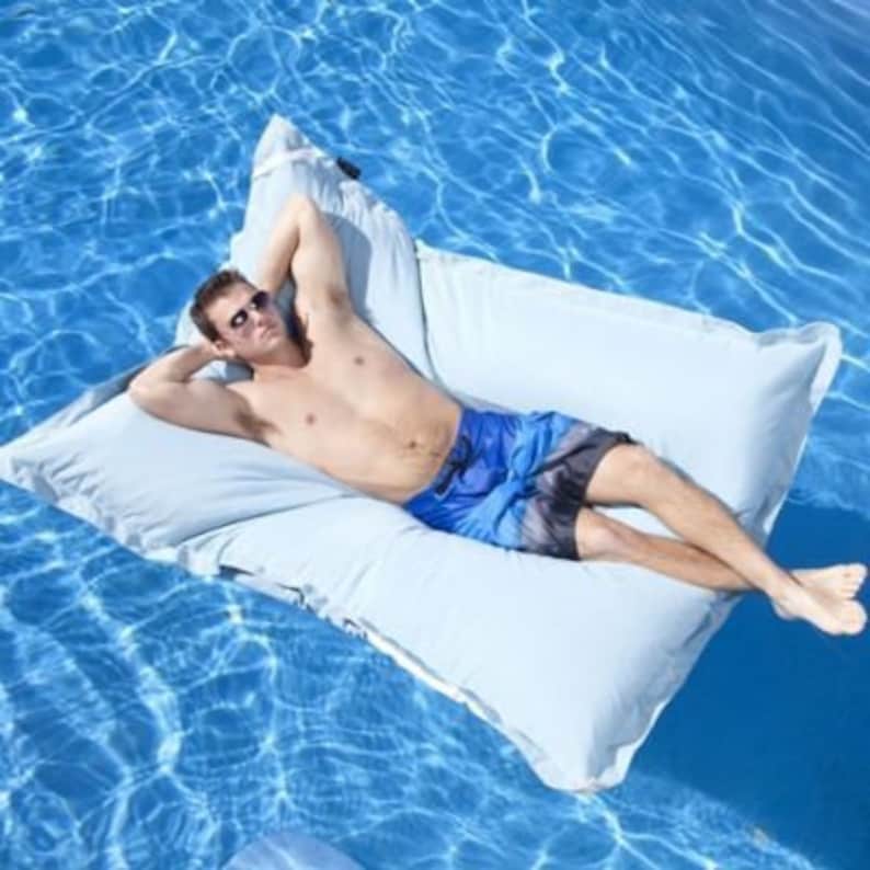 Sumo Rectangle Pool Float Luxury Canvas Water Float | Pool & Lake Lounger | Inflatable Mat- Cover ...