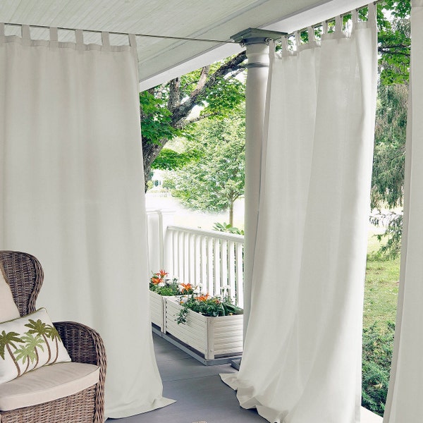 Sunbrella Solid Outdoor Curtain, Patio, gazebo, Weather Resistant Patio Drapes, Balcony, UV Protection, curtain panel, Extra Long