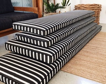 3" Striped, Custom Cushion, Handmade, Gift, Sunbrella, Décor, Unique, Made in Amish Country, Kitchen Bench, Entryway Cushion, Window Seat