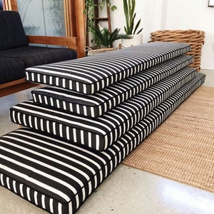 4" Striped, Custom Made Cushion, Amish, Mudroom Cushion, Christmas, Window Seat Cushion, Built-In Seating Cushion, Kitchen Cushion