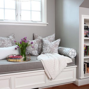 Outdoor - Indoor Fabric Bench Cushion -60&quot;w x 18&quot;d x 4&quot;T- Home Decor - Window Seat / Breakfast Nook / Banquette - patio cushion -bay window