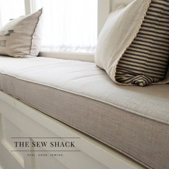 4 Thick Sunbrella Custom Bench Cushion Storage Bench Window Seat