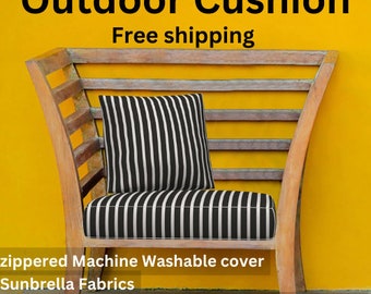 5" Sunbrella Custom Made Sewn Cushion, Outdoor Cushion, Custom Size Cushion, Patio Cushion, Built-In Seating Cushion, Bench Cushion