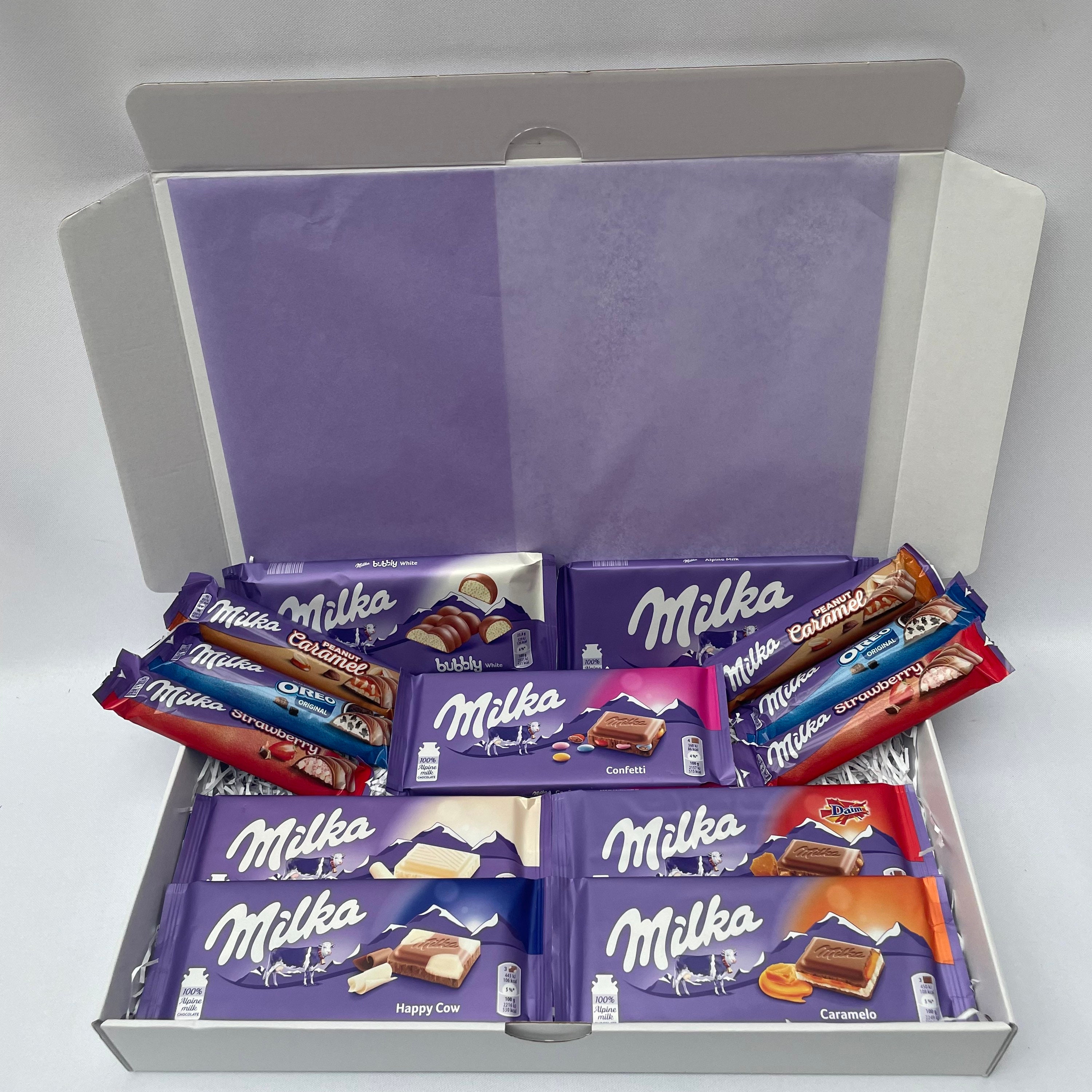 Coffret rouge d'anniversaire chocolat Milka