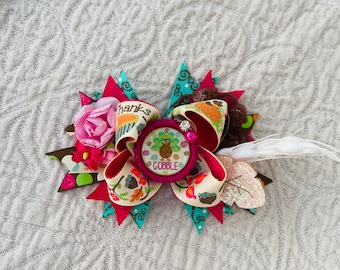 Thanksgiving Gobble Hair Bow