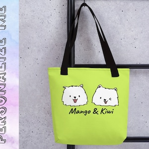 Bolsa de juguete samoyedo personalizable, bolsa de perro personalizada, bolsa de comestible reutilizable - Florida Snowflakes Custom Apparel