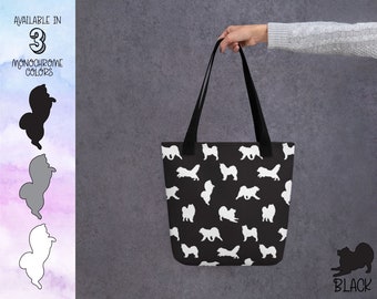 Samoyed Infinity Monochrome 15x15 Tote Bag, Beach Bag, School Bag - Florida Snowflakes Custom Apparel