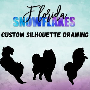 Benutzerdefinierte Silhouette Zeichnung, Samojede, jede Rasse, jedes Tier - E-Mail Lieferung png / jpeg / pdf / svg Dateien - Florida Schneeflocken benutzerdefinierte Designs