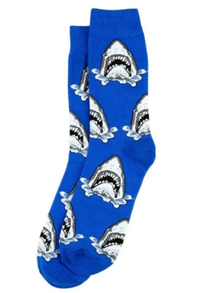Jawsome Fun: Great White Shark Men's Novelty Socks A Bite of Style - Etsy