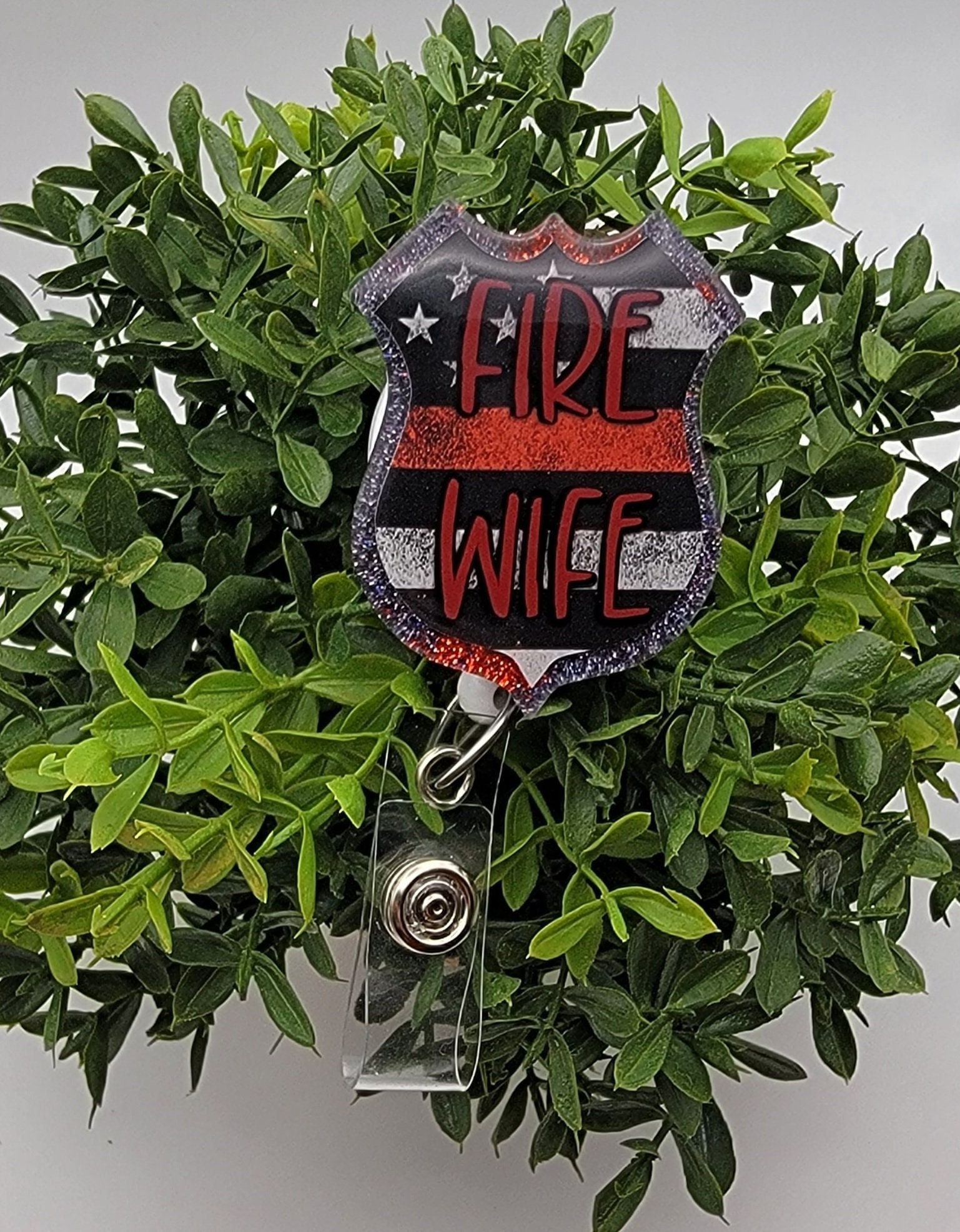 Fire wife badge reel