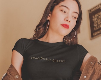 Graciously Greedy Findom Crop Top | Financial Domination Fetish Sexy Kinky Cropped Short Sleeve Shirt