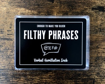 Filthy Phrases: Verbal Humiliation Deck (Updated Design!) | Kinky BDSM Card Deck, Sexy Gift, Game for Adults