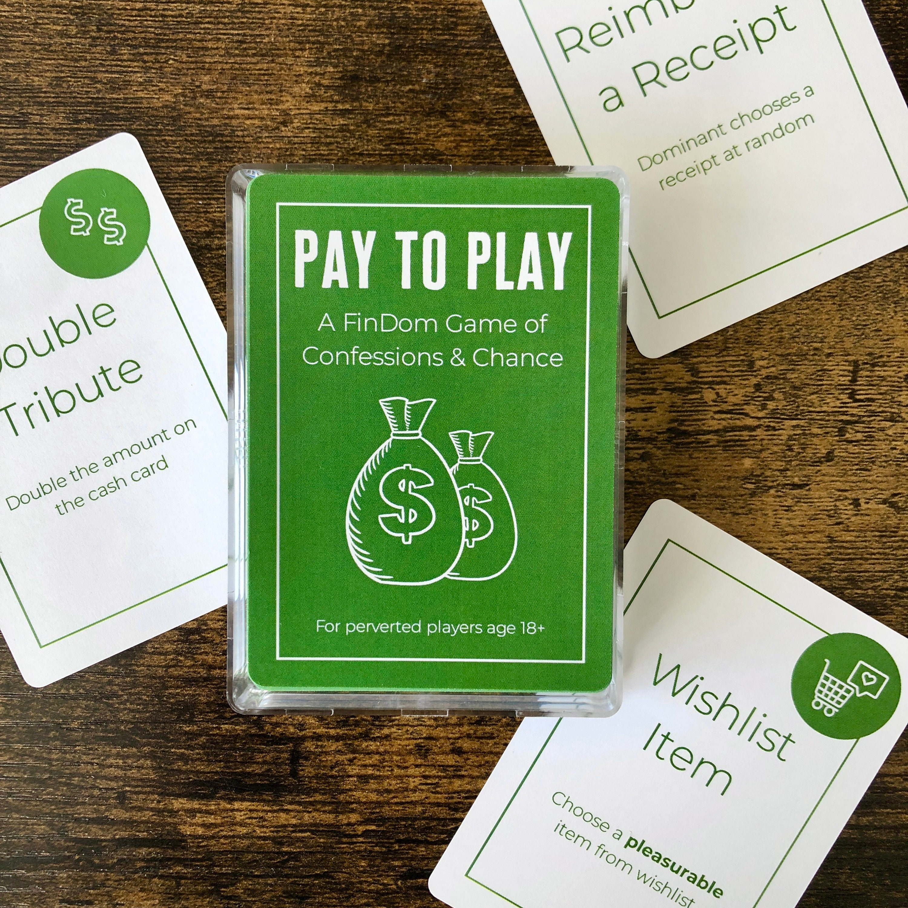 Pay to Play: A FinDom Game of Confession and Chance (Brand New!) | Kinky BDSM Card Deck, Sexy Gift, Game for Adults