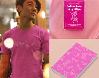 Sissy Gift Set | Cute & Girly Pin T-shirt, Journal, and Card Game Set | Kinky BDSM Submissive Gift
