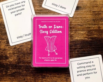 Erotic Humiliation Truth or Dare: Sissy Edition! Kinky BDSM Card Deck, Sexy Gift, Game for Adults