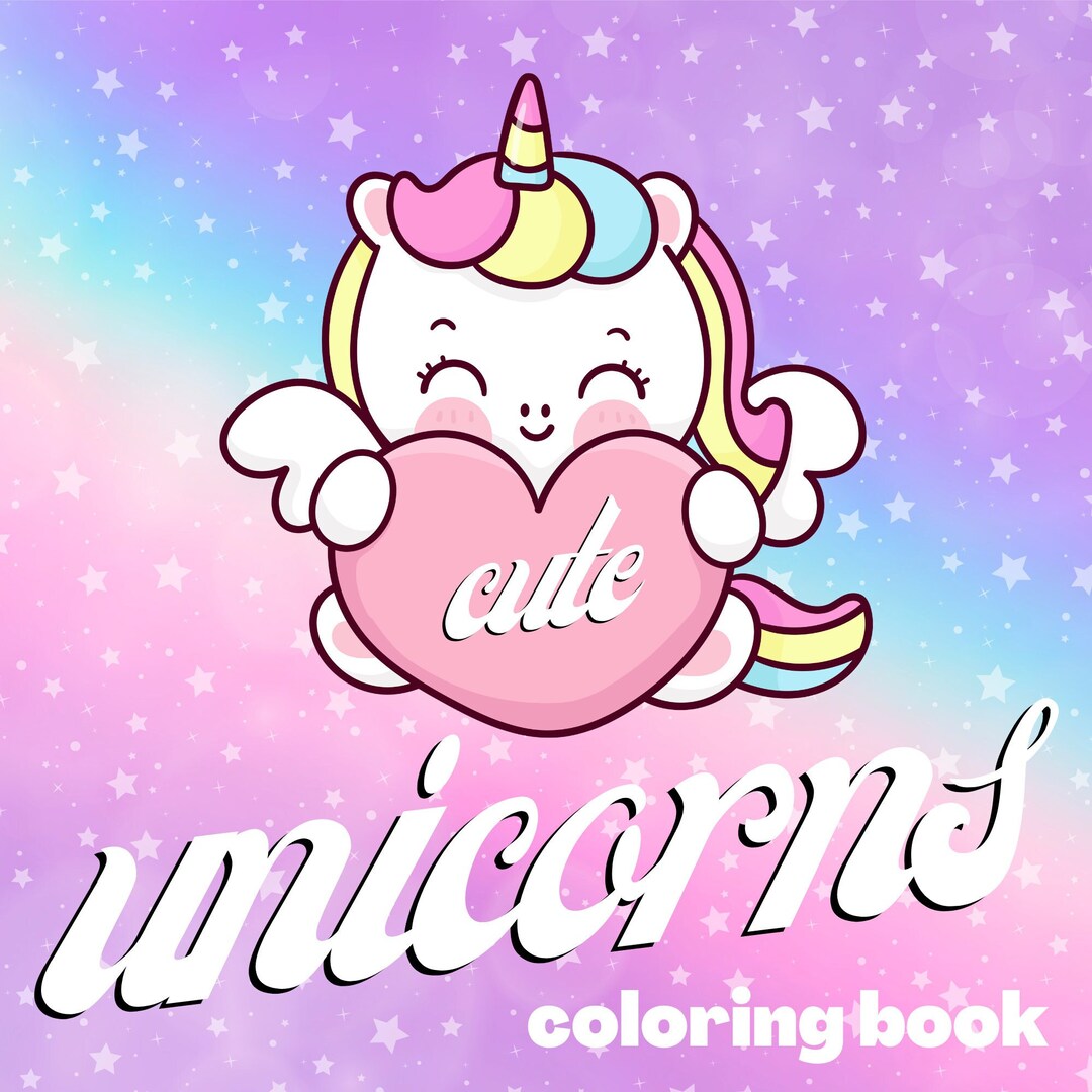 Cute Unicorn Coloring Book 10 Pages! - Etsy