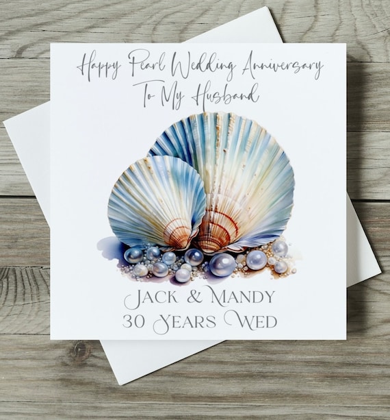 Greeting Card Husband Personalised Pearl 30th Wedding Anniversary