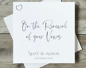 Personalised Wedding Vow Renewal Card