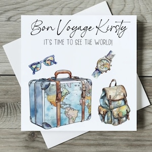 Personalised Moving Abroad Card, Bon Voyage, New Adventures, Emigrating, Travelling