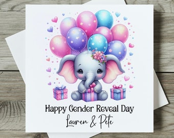 Gender Reveal Card, Personalised New Baby Boy Or Girl