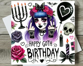 Goth Birthday Card Gothic Card