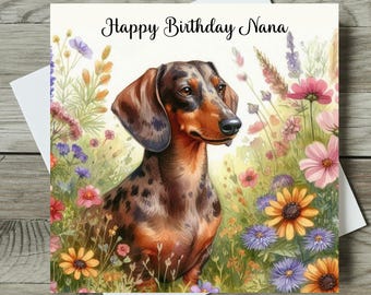 Dachshund Birthday Card Personalised Sausage Dog Card Dog Mum / Friend Any Name