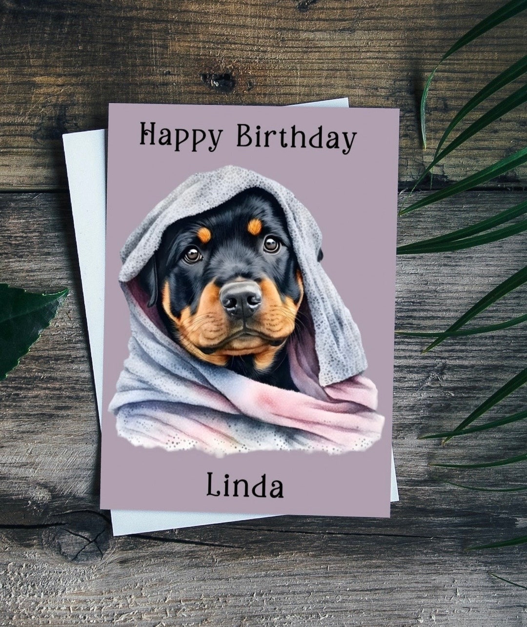 Funny Rottweiler Birthday Card - 145x145mm Premium Greeting Card With Envelope