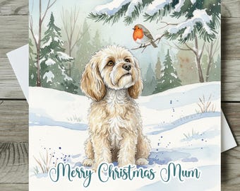 Cavapoo Christmas Card Personalised