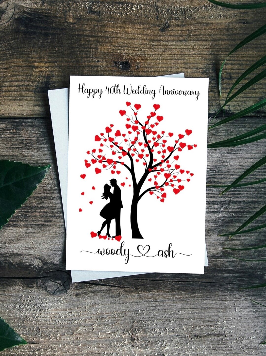 Personalised Ruby 40th Wedding Anniversary Card - Etsy