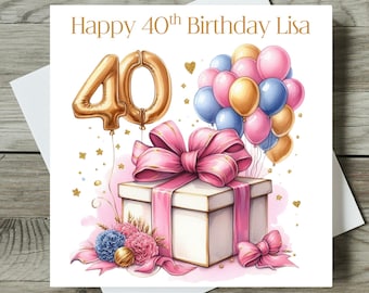 Personalised 40th Birthday Card For Him or Her 40th Birthday Card
