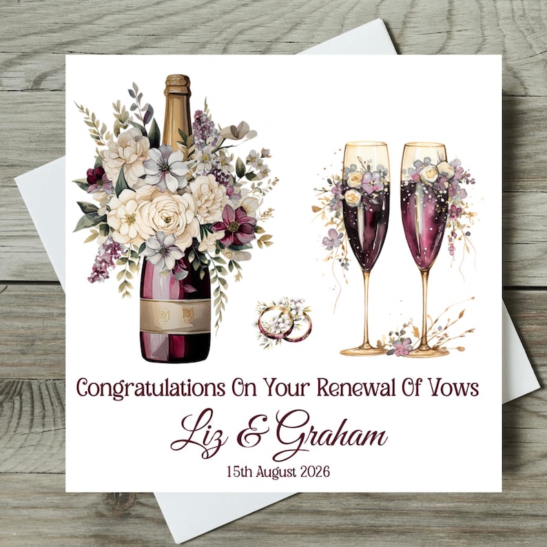Wedding Vow Renewal Card Personalised ‘As You Renew Your Vows’ image 2