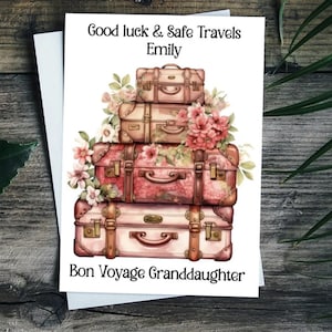 Personalised Moving Abroad Card, Bon Voyage, New Adventures, Emigrating, Travelling