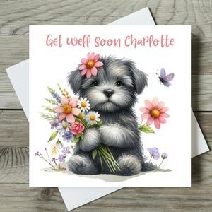 Get well soon card, speedy recovery Personalised Dog Card