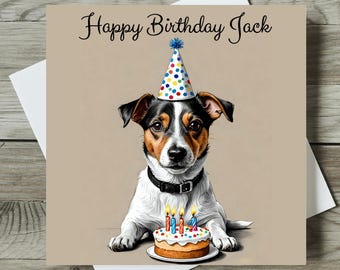 Jack Russell Birthday Card Personalised Dog Card For Dog Mum / Dad Friend From The Dog